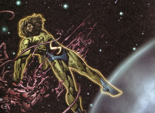 Sentry macina Carnage Sentry macina Carnage<br>New Avengers 2 Tavola 16 Vignetta 4<br><i>(c) 2005 Marvel Comics / Panini Comics</i>