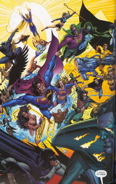 La Justice League of America in azione<br>disegno di Ethan Van Sciver<br><i>(c) 2005 DC Comics</i>