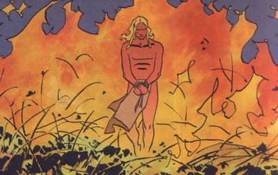 La visione di Magico Vento<br>Magico Vento n.100, pag.36, disegni di Goran Parlov<br><i>(c) 2005 SBE</i>