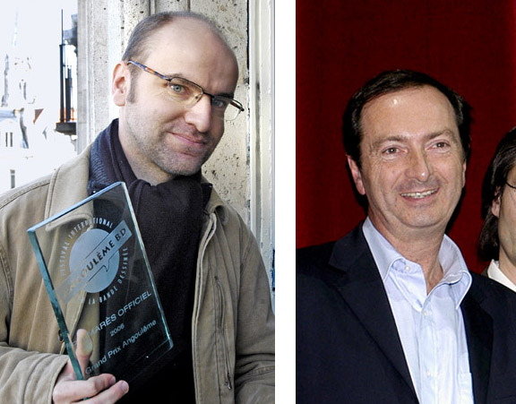 Lewis Trondheim e Michel-Edouard Leclerc<br><i>(c) FIBD</i>