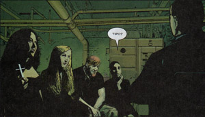 "Il Diavolo � tra noi". "Il Diavolo � tra noi".<br>Disegno di Alex Maleev<br><i>(c)2005 Marvel Comics</i>