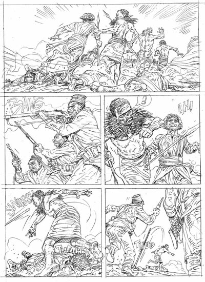 Tavola di Prova - 3<br>disegni di Burak<br><i>(c) 2006 Sergio Bonelli Editore</i>