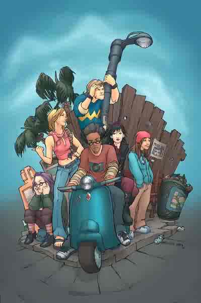La banda dei sei La banda dei sei<br>foto di gruppo dei giovani protagonisti<br><i>(c) 2006 Marvel Comics</i>