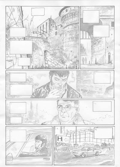 Volume 1 Tavola 05 bianco&nero<br>disegni di Andrea Mutti<br><i>(c) 2006 Edizioni BD</i>