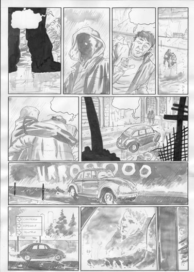 Volume 1 Tavola 38 bianco&nero<br>disegni di Andrea Mutti<br><i>(c) 2006 Edizioni BD</i>