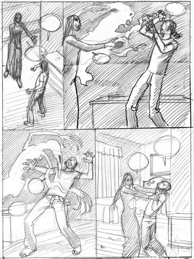Tavola 16 - storyboard<br>disegni di Marco Nizzoli<br><i>(c) 2006 Les Humano�des Associ�s</i>