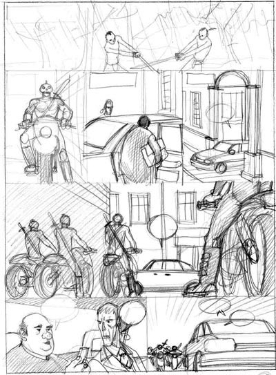Tavola 35 - storyboard<br>disegni di Marco Nizzoli<br><i>(c) 2006 Les Humano�des Associ�s</i>