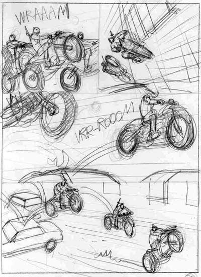 Tavola 39 - storyboard<br>disegni di Marco Nizzoli<br><i>(c) 2006 Les Humano�des Associ�s</i>