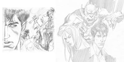Due studi per l'episodio Johnny Freak<br>disegni di Andrea Venturi<br><i>(c) 2006 degli autori, If Edizioni e Sergio Bonelli Editore</i>
