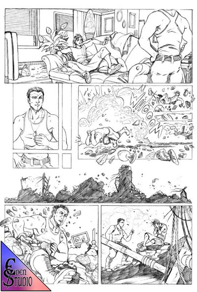 Numero 1 - Tavola 03 bianco&nero<br>disegni di Manuela Soriani<br><i>(c) 2006 Salvatore Taormina</i>