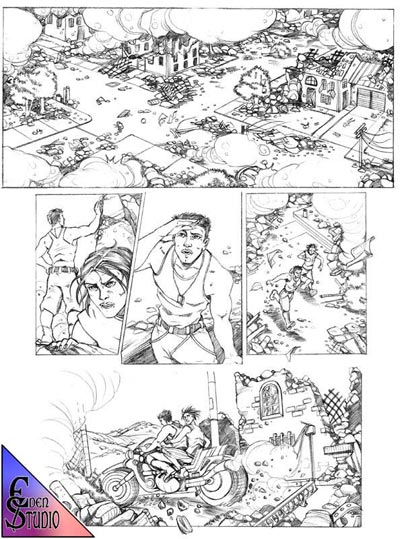 Numero 1 - Tavola 05 bianco&nero<br>disegni di Manuela Soriani<br><i>(c) 2006 Salvatore Taormina</i>