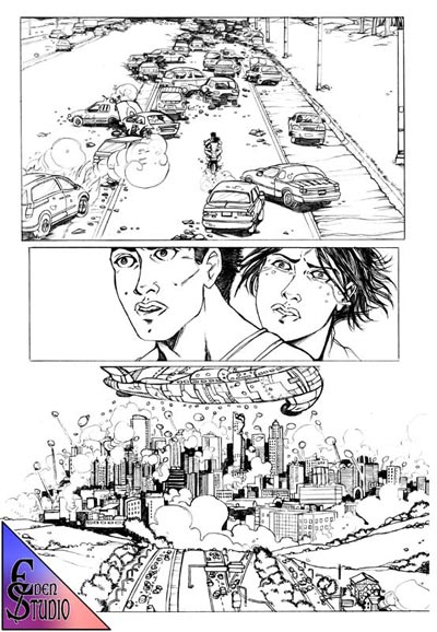 Numero 1 - Tavola 06 bianco&nero<br>disegni di Manuela Soriani<br><i>(c) 2006 Salvatore Taormina</i>