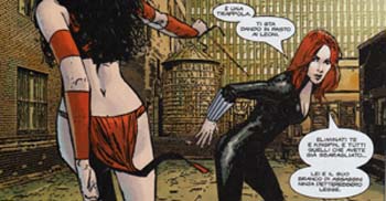 Scontro fra Ex Scontro fra Ex<br>disegno di Alex Maleev<br><i>(c)2006 Marvel Comics</i>