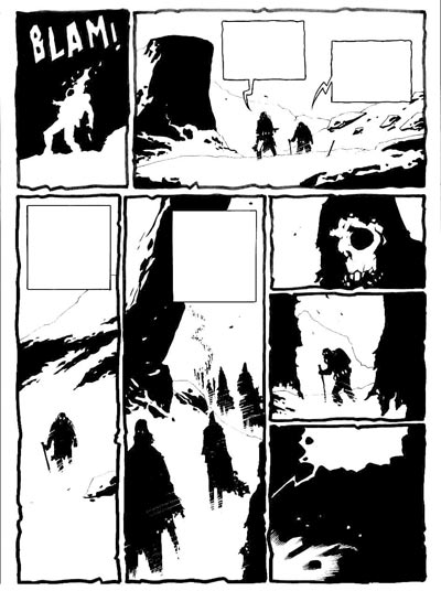 Tavola 06 bianco&nero<br>disegni di Andrea Mutti<br><i>(c) 2006 Edizioni BD</i>