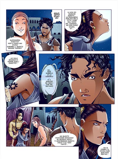Episodio 1, tavola 13<br>disegni di M.Cancellieri, colori di M. Morandi<br><i>(c) 2006 Eboniah Duo</i>