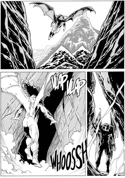L'esarca in volo<br>disegni di Luca Enoch<br><i>(c) 2006 Sergio Bonelli Editore</i>