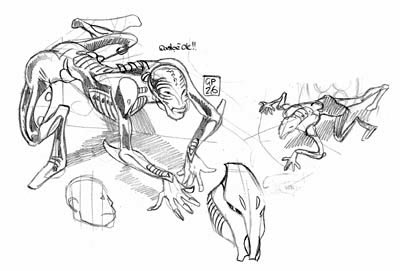 Xvart Model Sheet<br>disegni di Giacomo Pueroni<br><i>(c) 2006 001 Edizioni</i>