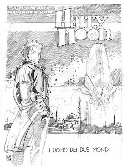 Cover Numero 0 Bozza<br>disegni di Giacomo Pueroni<br><i>(c) 2006 001 Edizioni</i>