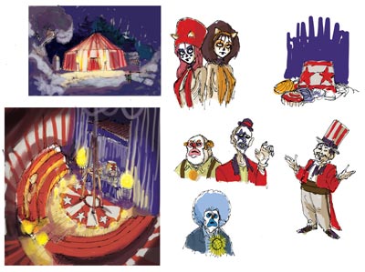 Studio Ambientazioni: Circo<br>disegni di Giovanni Rigano<br><i>(c) 2006 Soleil</i>