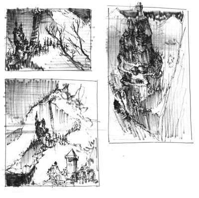 Studio Ambientazioni: Castello<br>disegni di Giovanni Rigano<br><i>(c) 2006 Soleil</i>