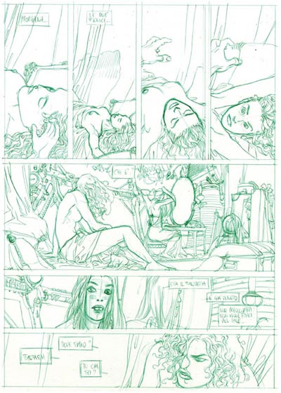 Tavola 18 layout<br>disegni di Mario Alberti<br><i>(c) 2007 Vittorio Pavesio Productions</i>