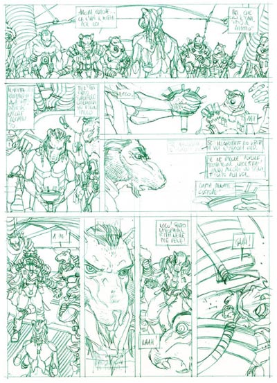 Tavola 46 layout<br>disegni di Mario Alberti<br><i>(c) 2007 Vittorio Pavesio Productions</i>