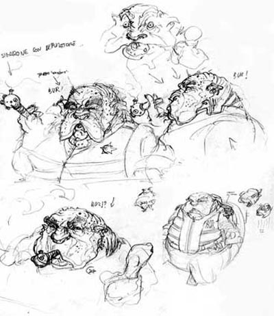 Studi Personaggi<br>disegni di Marco Hasmann<br><i>(c) 2007 Vittorio Pavesio Productions</i>