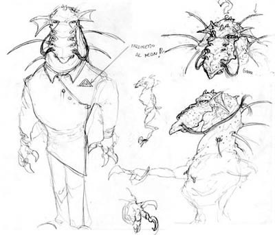 Studi Personaggi<br>disegni di Marco Hasmann<br><i>(c) 2007 Vittorio Pavesio Productions</i>