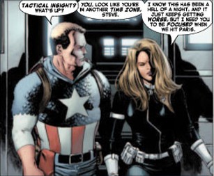 "Ex" a confronto... "Ex" a confronto...<br>disegno di Steve Epting<br><i>(c) 2005 Marvel Comics</i>