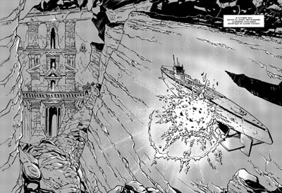 Capitolo 1 Tavole 28 e 29<br>disegni di Riccardo Crosa<br><i>(c) 2007 Stratelibri Comics</i>