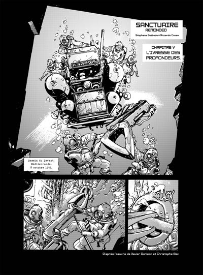 Capitolo 5 Tavola 01<br>disegni di Riccardo Crosa<br><i>(c) 2007 Stratelibri Comics</i>