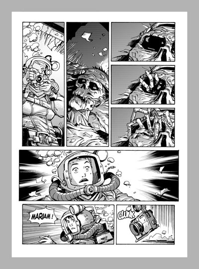 Capitolo 5 Tavola 23<br>disegni di Riccardo Crosa<br><i>(c) 2007 Stratelibri Comics</i>