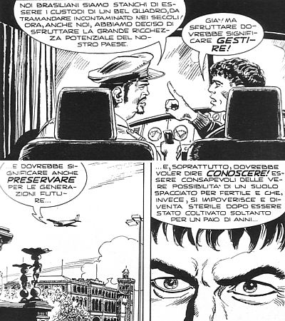 La differenza tra sfruttare e gestire La differenza tra sfruttare e gestire<br>disegni di Stefano e Domenico Di Vitto, da Mister No n.364<br><i>(c) 2005 Sergio Bonelli Editore</i>
