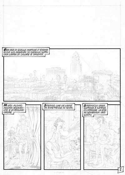 Tavola 01 matite<br>disegni di Massimo Bonfatti<br><i>(c) 2007 Sergio Bonelli Editore</i>