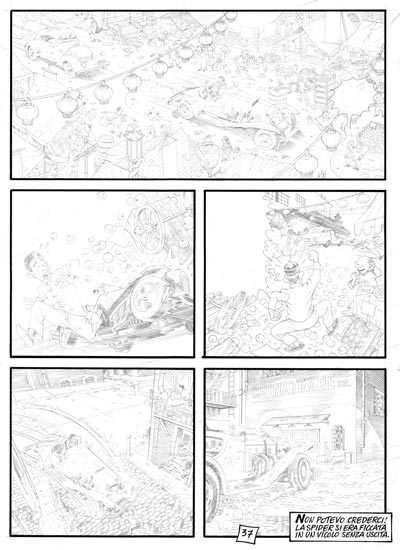 Tavola 37 matite<br>disegni di Massimo Bonfatti<br><i>(c) 2007 Sergio Bonelli Editore</i>