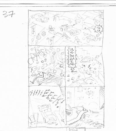 Tavola 37 layout<br>disegni di Massimo Bonfatti<br><i>(c) 2007 Sergio Bonelli Editore</i>