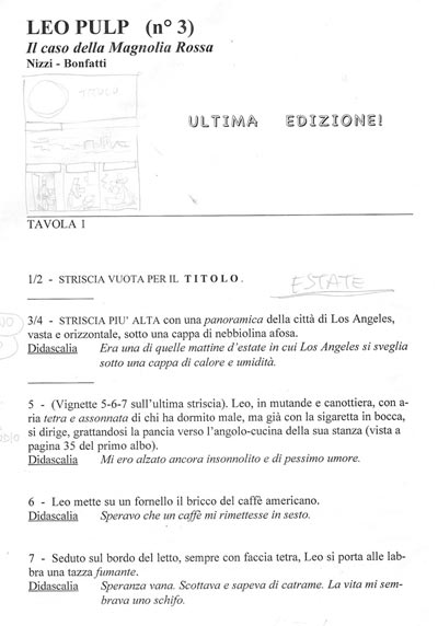 Tavola 01 sceneggiatura<br>testi di Claudio Nizzi<br><i>(c) 2007 Sergio Bonelli Editore</i>