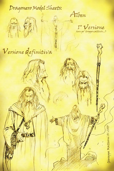 Studio Personaggi: Alben<br>disegni di Giuseppe Matteoni<br><i>(c) 2007 Sergio Bonelli Editore</i>