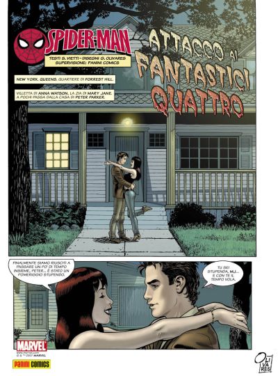 Spider-Man 6, pagina 1 a colori<br>disegni di Giancarlo Olivares<br><i>(c) aventi diritto</i>