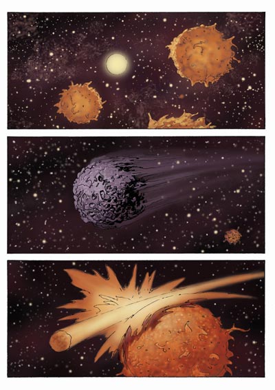 Tavola 01/200<br>disegni e colori di Germano Bonazzi<br><i>(c) 2007 Sergio Bonelli Editore</i>