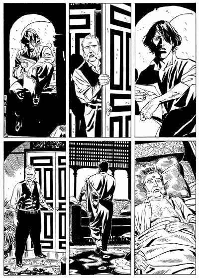 Tavola tratta dal numero 1<br>disegni di Goran Parlov<br><i>(c) 2007 Sergio Bonelli Editore</i>