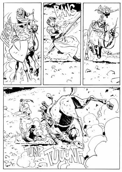 Tavola tratta dal numero 1 Tavola tratta dal numero 1<br>disegni di Goran Parlov<br><i>(c) 2007 Sergio Bonelli Editore</i>