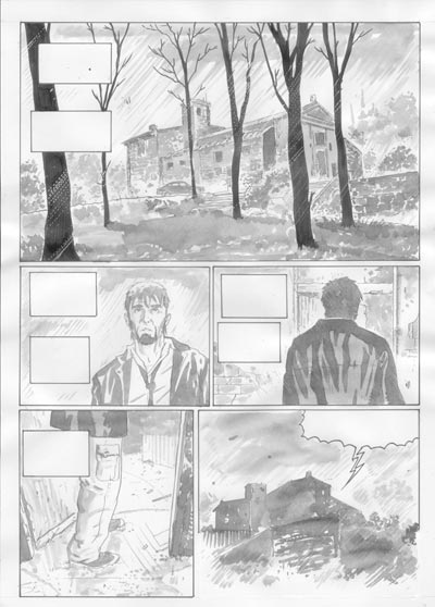 Volume 2 Tavola 3 bianco&nero<br>disegni di Andrea Mutti<br><i>(c) 2007 Edizioni BD</i>