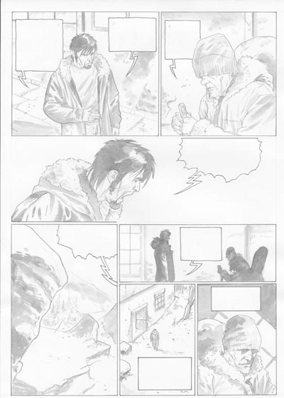 Volume 2 Tavola 29 bianco&nero<br>disegni di Andrea Mutti<br><i>(c) 2007 Edizioni BD</i>