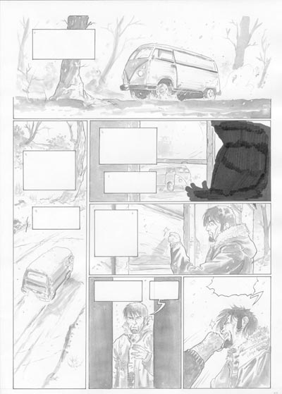 Volume 2 Tavola 32 bianco&nero<br>disegni di Andrea Mutti<br><i>(c) 2007 Edizioni BD</i>