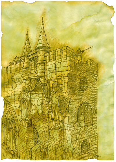 Spaccato Muro Perimetrale<br>disegni di Fabio Celoni<br><i>(c) 2007 Edizioni Star Comics</i>