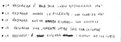 Prime note sulla creazione delle Tradizioni della M�scara (Matteo Casali, 1998/99 circa)<br><i>(c) 2007 Matteo Casali</i>