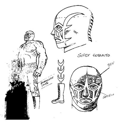 Fax del 1999 contenente il primo "rendering" di Super Cobalto<br>disegni di Andrea Accardi<br><i>(c) 2007 Matteo Casali</i>