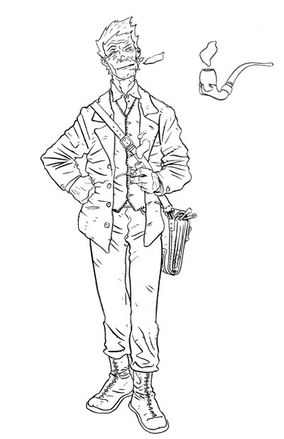 Studio Personaggi: Spare<br>disegni di Francesco Biagini<br><i>(c) 2007 Soleil</i>