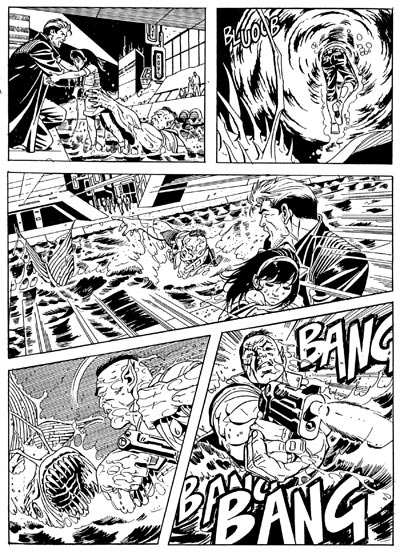 Tavola tratto da Agenzia Alfa 17<br>disegni di Andrea Cascioli<br><i>(c) 2007 Sergio Bonelli Editore</i>